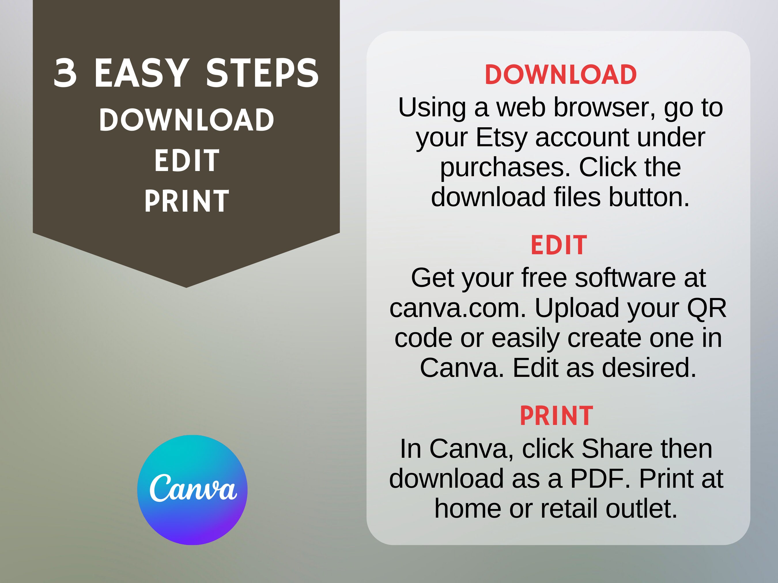 Editable Menu QR Code Scan Sign, Paperless Menu for Dining, Restaurant ...
