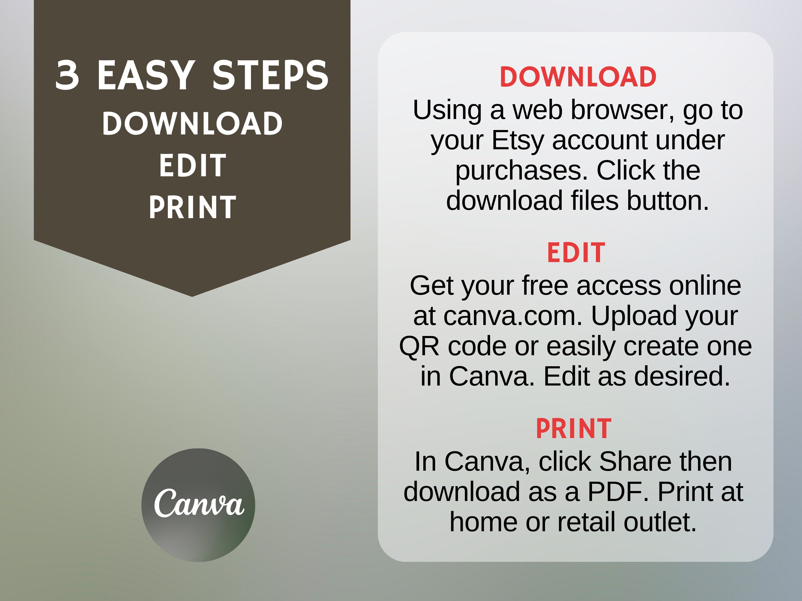 Website QR Code Scan Sign, Customizable Printable Template, Fully ...