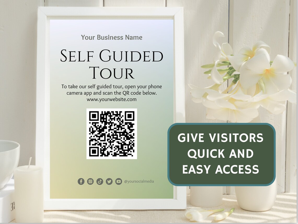 Self Guided Tour QR Code Scan Sign, Museums and Walking Tours ...