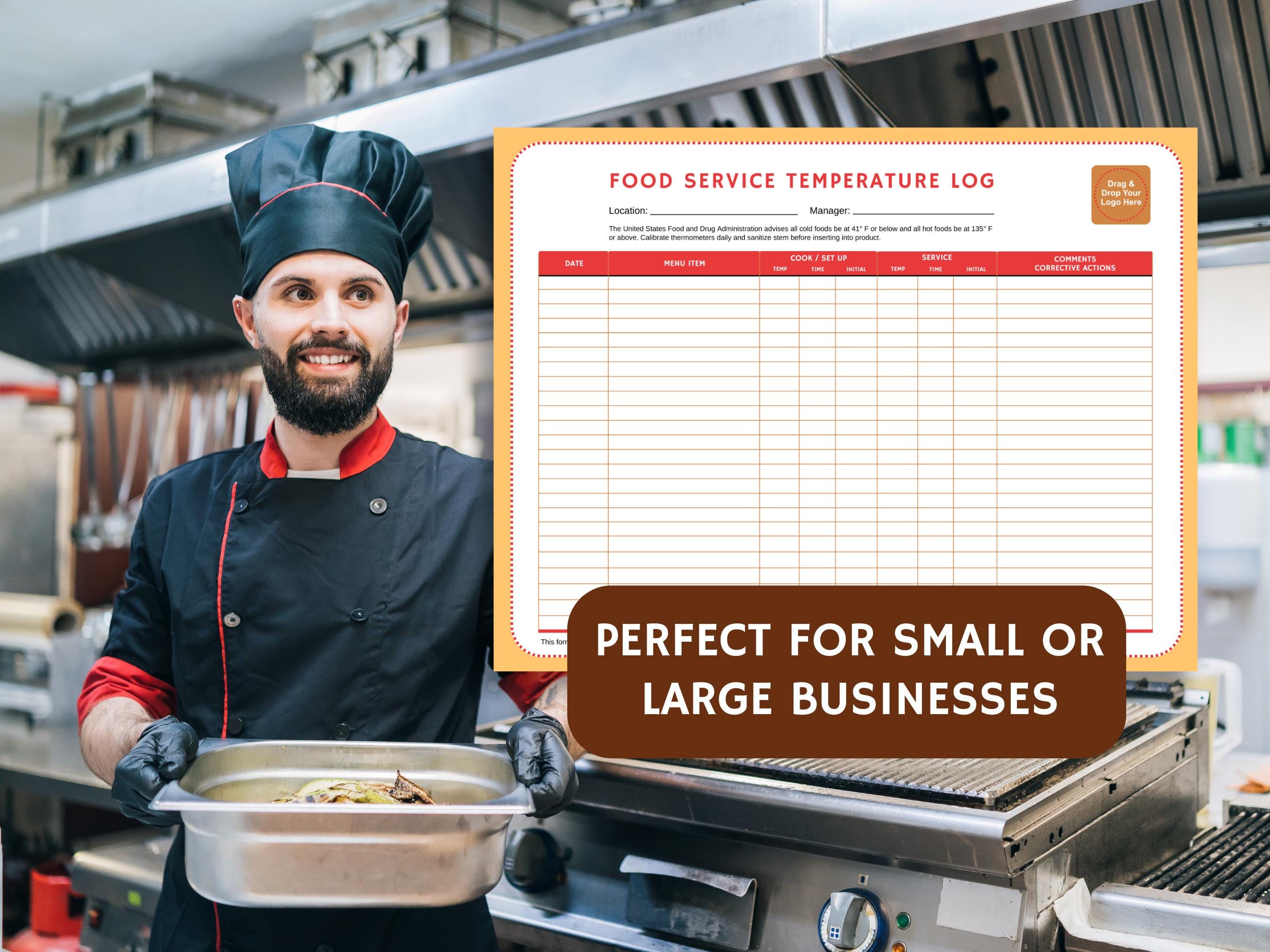 Boh File. Food Restaurant Forms Bundle, Editable Temperature Logs, Food Service ...