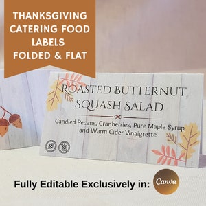 Danksagungs-Catering-Lebensmitteletiketten zur Unterhaltung, für Geschäfts- und Heimveranstaltungen, Party-Buffet-Schilder, elegante Zeltkarte, Food-Station-Schilder