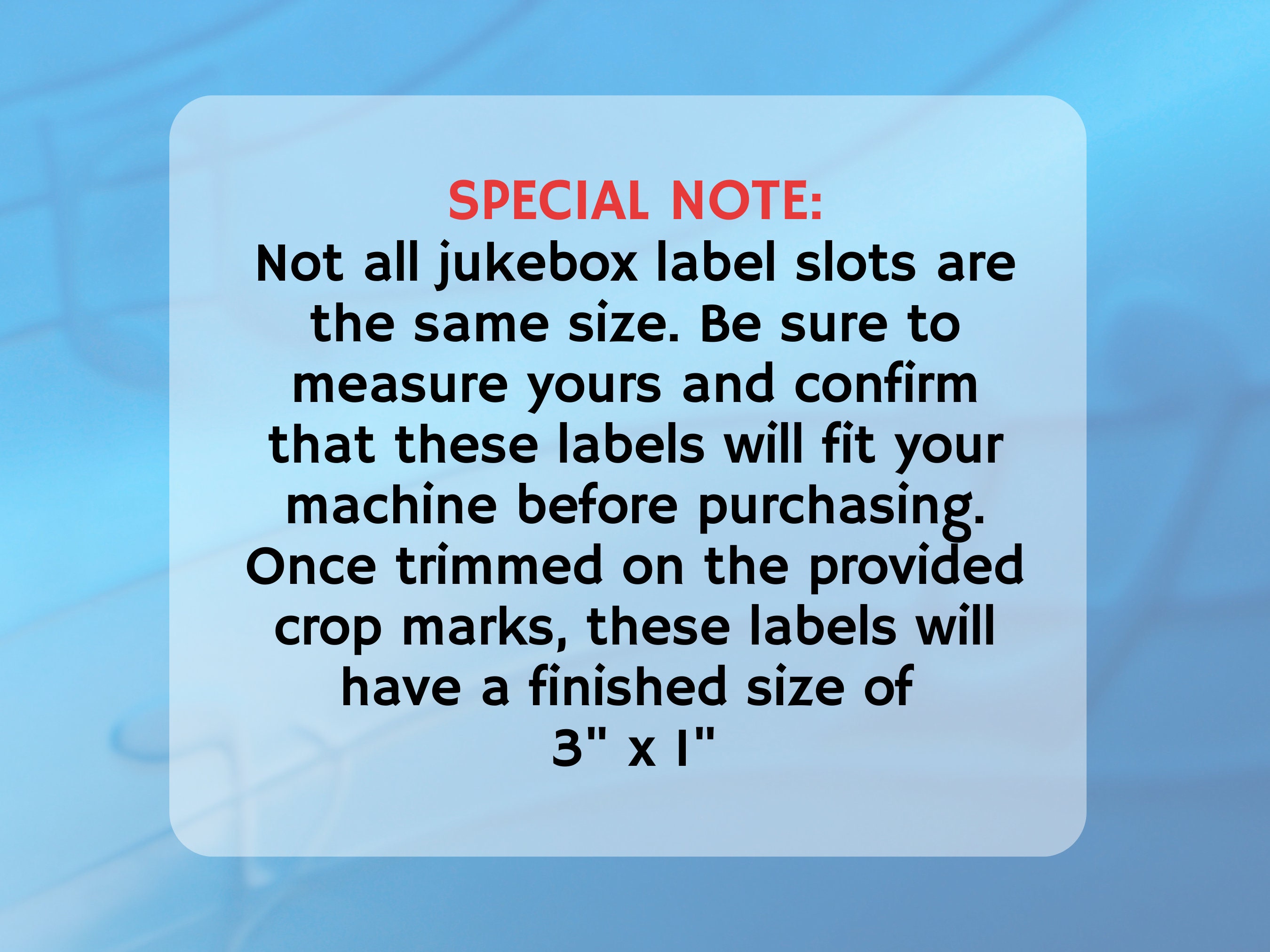 Editable Retro Jukebox Labels, Song and Artist Label, Customize With