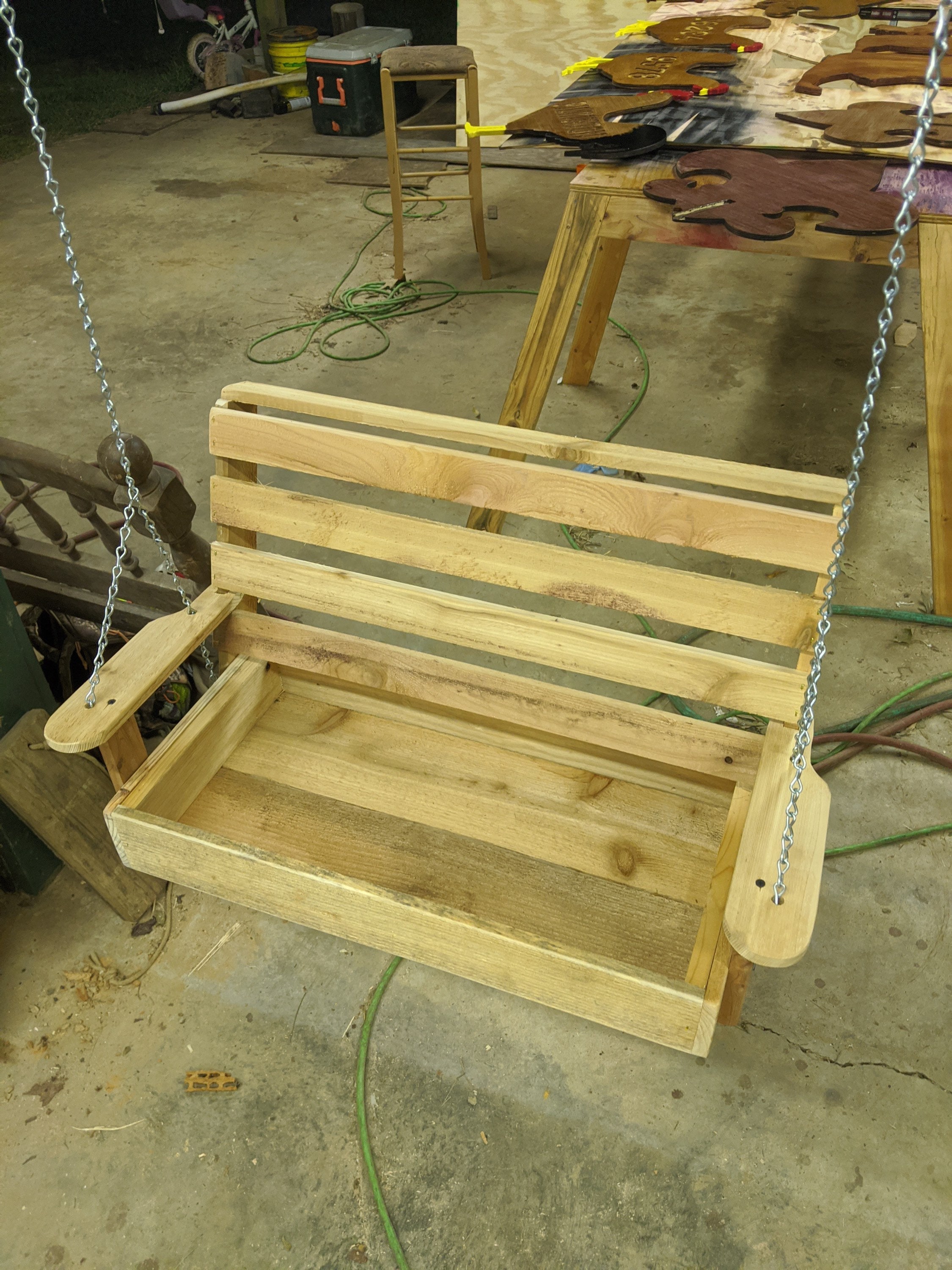 Mini Porch Swing Planter Porch Swing Planter Cedar Swing Etsy