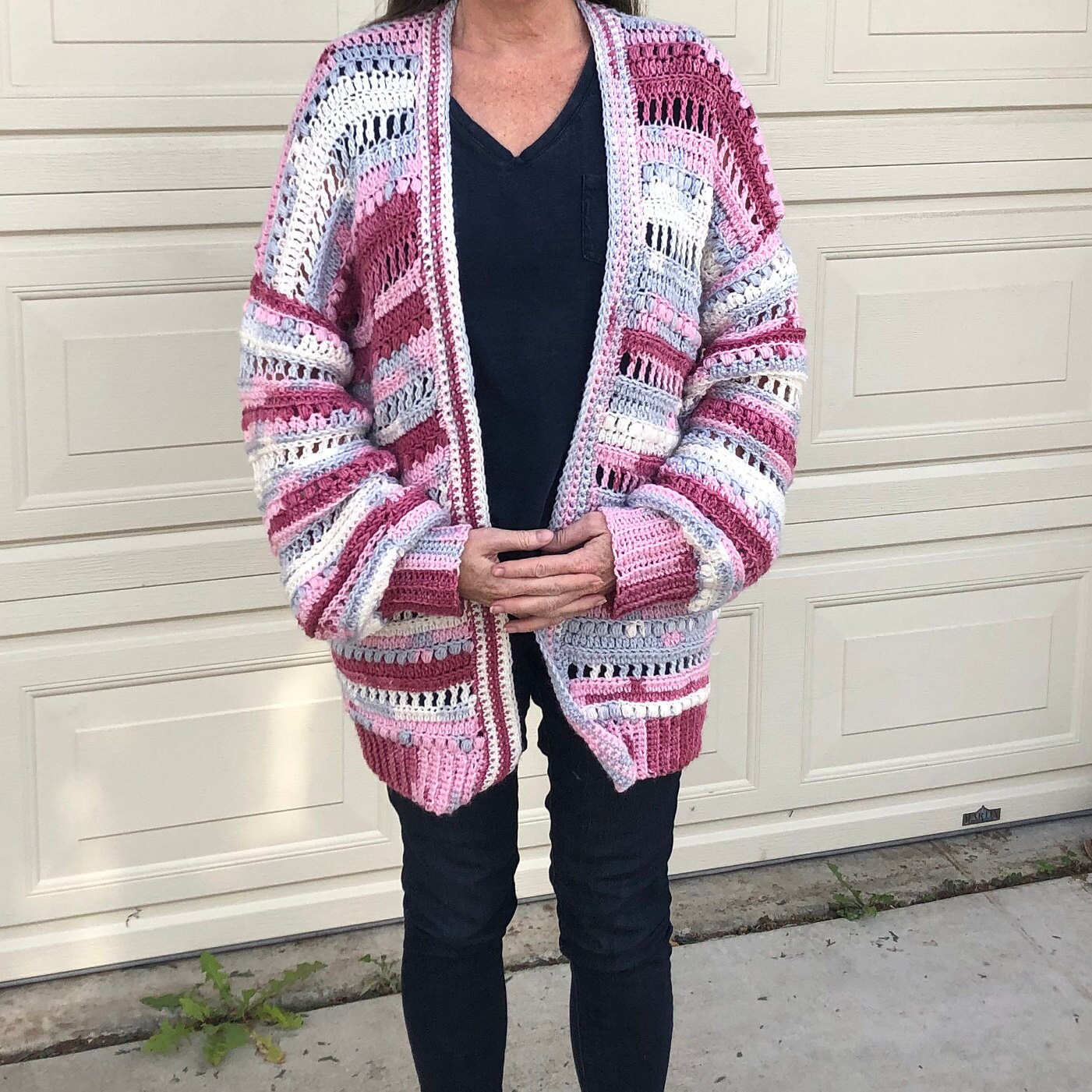oversized crochet cardigan