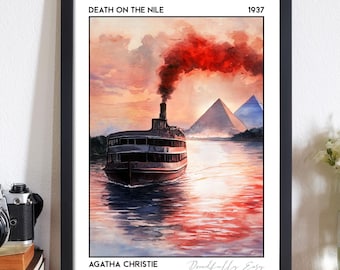 Death on the Nile Book Poster, Agatha Christie: Premium 210gsm Art Print, Decor for Murder Mystery Readers - Bookscape Collection