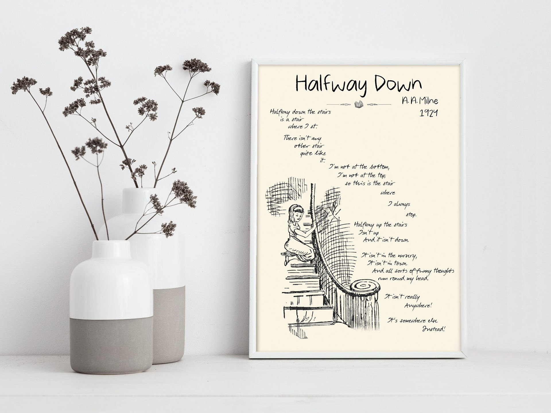 Halfway Down Baby Poem Wall Art | A. A. Milne Kidcore Room Decor ...