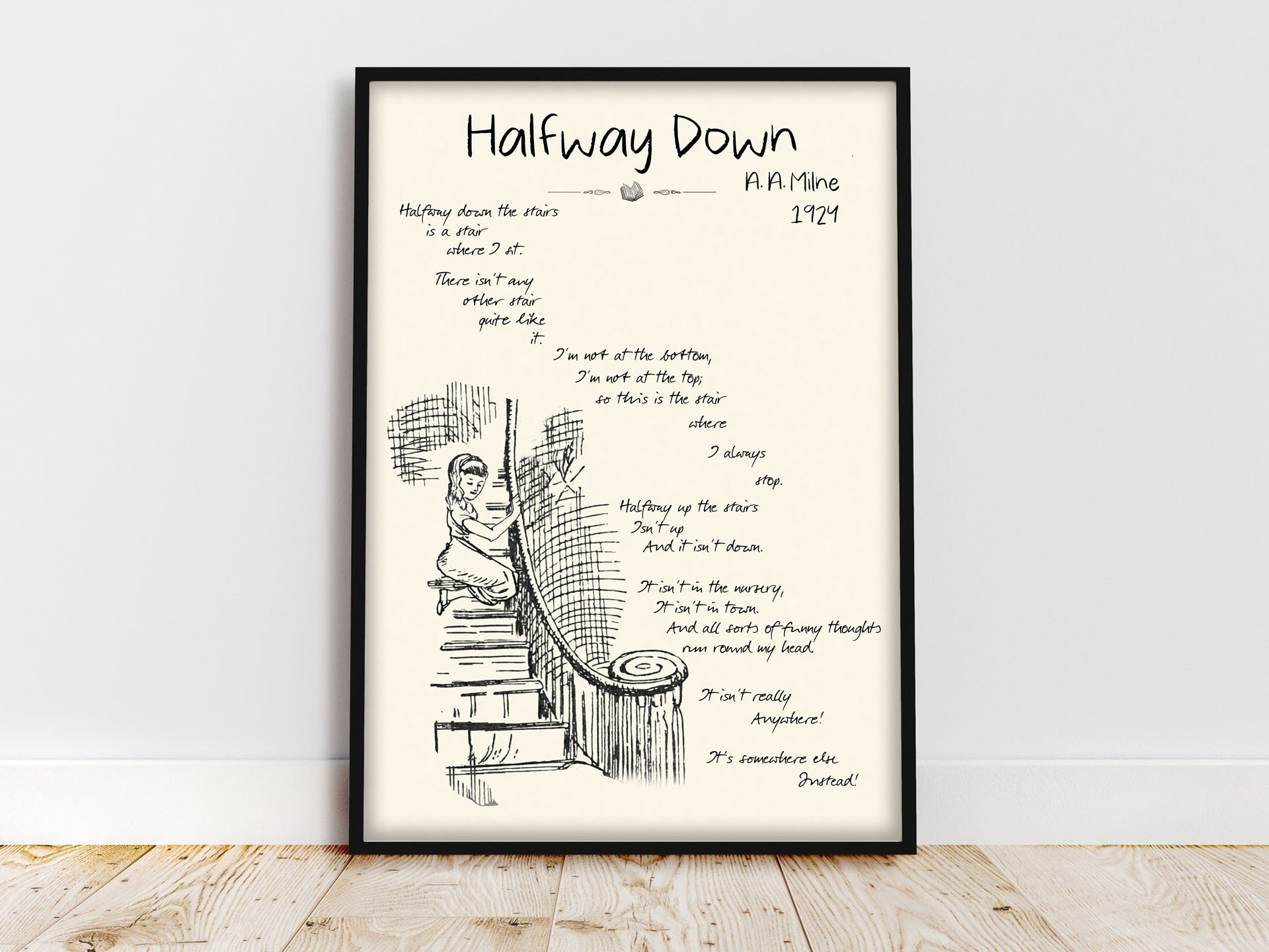 Halfway Down Baby Poem Wall Art | A. A. Milne Kidcore Room Decor ...
