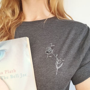 Camiseta de Sylvia Plath / Camiseta literaria con cita feminista / Ropa de Dark Academia The Bell Jar