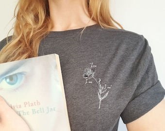 Koszulka z Sylvią Plath | Koszulka z cytatem o feminizmie | Odzież Dark Academia z kolekcji The Bell Jar
