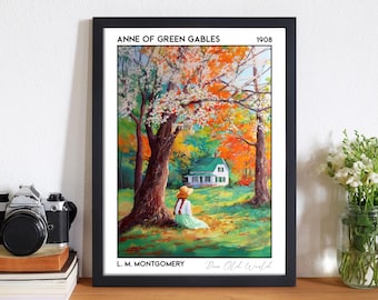 Anne of Green Gables Book Poster, L. M. Montgomery: Premium 210gsm Art Print, Gift for Children's Classics Readers - Bookscape Collection