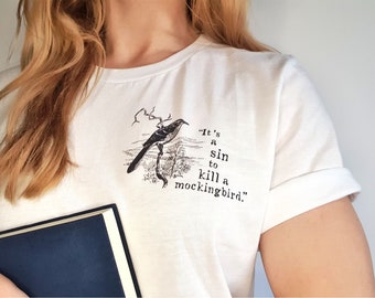 Koszulka z literaturą „Zabić drozda” | Koszulka z motywem sprawiedliwości społecznej | Dark Academia Clothing