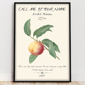 Call Me By Your Name Book Poster, Light Academia Bookish Decor for Reading Nook, André Aciman Quote Wall Art, Book Lover Gifts for Readers