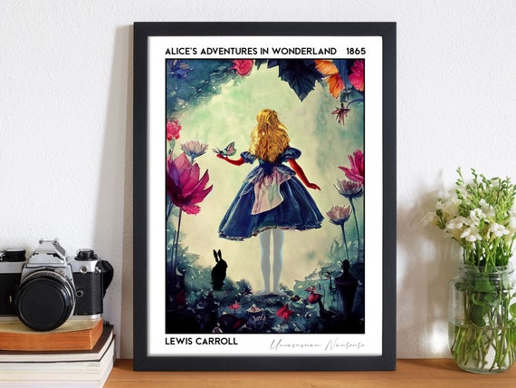 Alice in Wonderland Dark Academia Grunge Fairycore Decor Book Posters,  Goblincore Bookish Merch for Dreamcore Dark Cottagecore Bookish Decor 