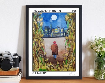 Catcher in the Rye Watercolour Print | Reading Nook Poster | Dark Academia Decor |