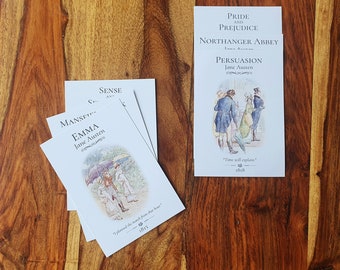 Jane Austen Literary Notecard Gift Set A6 Bookish Postcard Print Light Academia Decor Bookstagram Props & Booktok