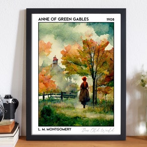 Anne of Green Gables Light Academia Decor Book Poster, Anne With An E Bookish Gift Reading Poster for Cottagecore Book Lovers