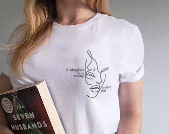 Seven Husbands of Evelyn Hugo Sapphic Shirt, Lovecore Bookish Crewneck, Subtle Bi Pride Shirt, Light Academia Booktok Coquette Clothing