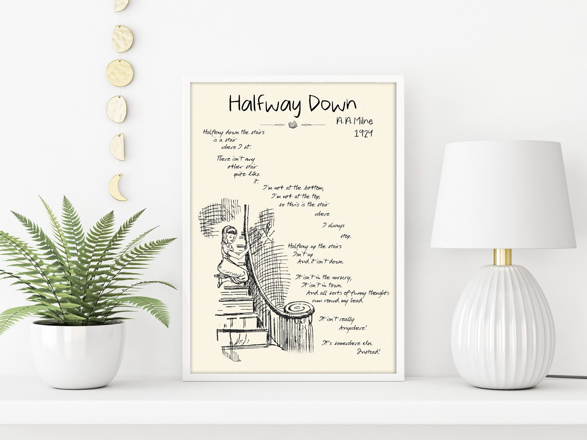 Halfway Down Baby Poem Wall Art | A. A. Milne Kidcore Room Decor ...