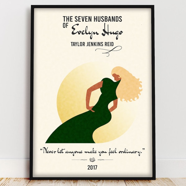 Seven Husbands of Evelyn Hugo Feminist Zitat Buch Poster Bücherwurm Art Decor Buchliebhaber Geschenk für Booktok oder Bookstagram