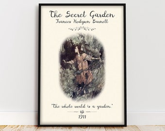 The Secret Garden Dark Academia Cottagecore Decor Book Cover Art Frances Hodgson Burnett Quotes Vintage Book Poster Bookish Booklover Gift