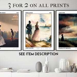 Pôster do livro Persuasion, Jane Austen: impressão artística premium de 210 g/m², presente para leitores de romances clássicos - Coleção Bookscape imagem 2
