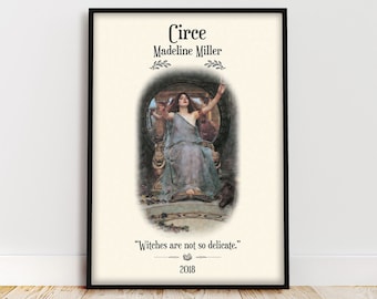 Circe Book Poster, Madeline Miller Book Quote Wall Art, Bookish Dark Academia Feminist Art Reading Nook, Greek Mythology Book Lover Gift