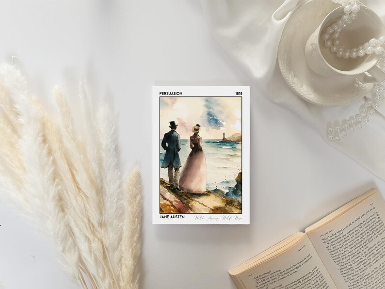 Pôster do livro Persuasion, Jane Austen: impressão artística premium de 210 g/m², presente para leitores de romances clássicos - Coleção Bookscape imagem 12