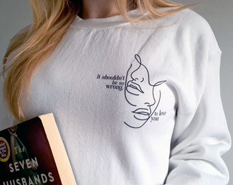 Zeven mannen van Evelyn Hugo Bookish Sweatshirt, Lovecore Light Academia Bookish Shirt, Subtiele Biseksuele Pride Booktok Reading Sweatshirt