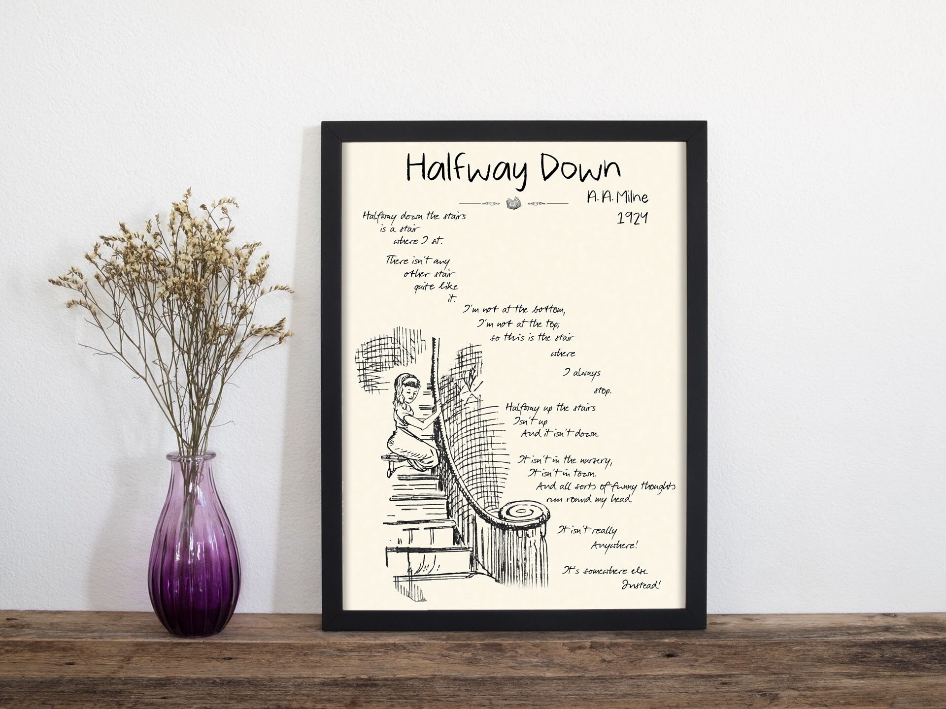 Halfway Down Baby Poem Wall Art | A. A. Milne Kidcore Room Decor ...