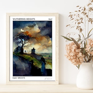 Wuthering Heights Book Cover Poster Dark Academia College Apartment Decor Quirky Creepy Victorian Gothic Bookish Bookstagram Literary Gift image 6