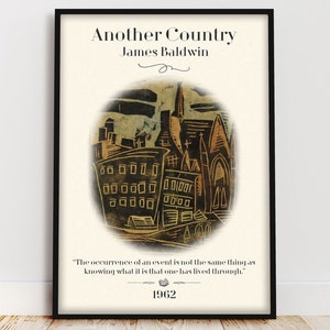 Another Country Book Poster, James Baldwin Book Quote Wall Art, Bookish Gift for Classic Literature Reading Nook,
