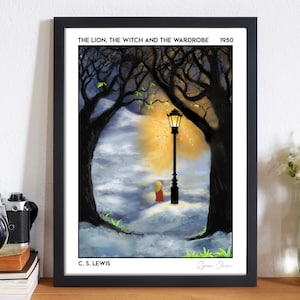 Il leone, la strega e l'armadio Poster del libro per Fairycore Light Academia Fantasy Decor, Narnia Regalo per Book Nook Decor