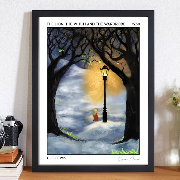 The Lion, The Witch and the Wardrobe Book Poster for Fairycore Light Academia Fantasy Decor, Gift for Bookworm Book Nook
