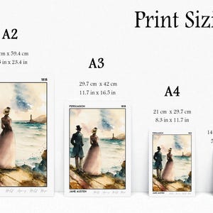 Pôster do livro Persuasion, Jane Austen: impressão artística premium de 210 g/m², presente para leitores de romances clássicos - Coleção Bookscape imagem 3