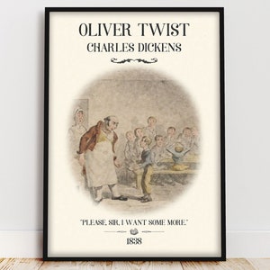  Oliver Twist Title Page - Classroom Library Old Wall Art Book  Cover Print, Great Literary Gifts for Bookish and Book Lovers Best Friend,  11x14 Unframed Typography Book Page Print Poster 