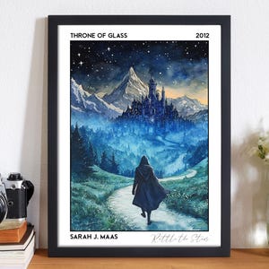 Thron der Glaskunst, Sarah J Maas Booktok Merch, romantisches Geschenk für Buchliebhaber, Buchwandkunst, Leseecke, Buchclubgeschenk