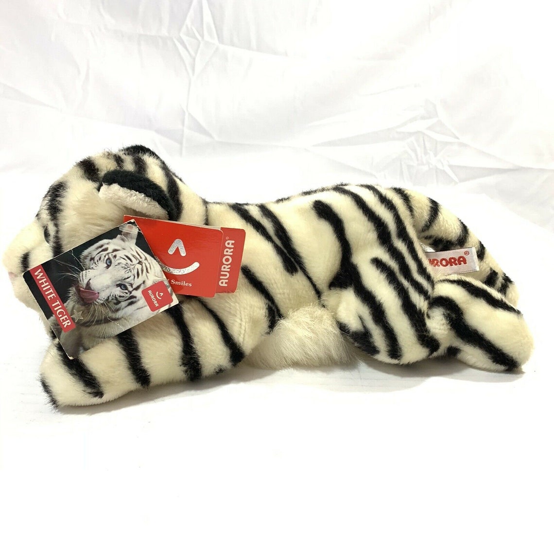 Aurora World White Tiger PLush Stuffed Animal Toy w/ Blue Eyes Etsy