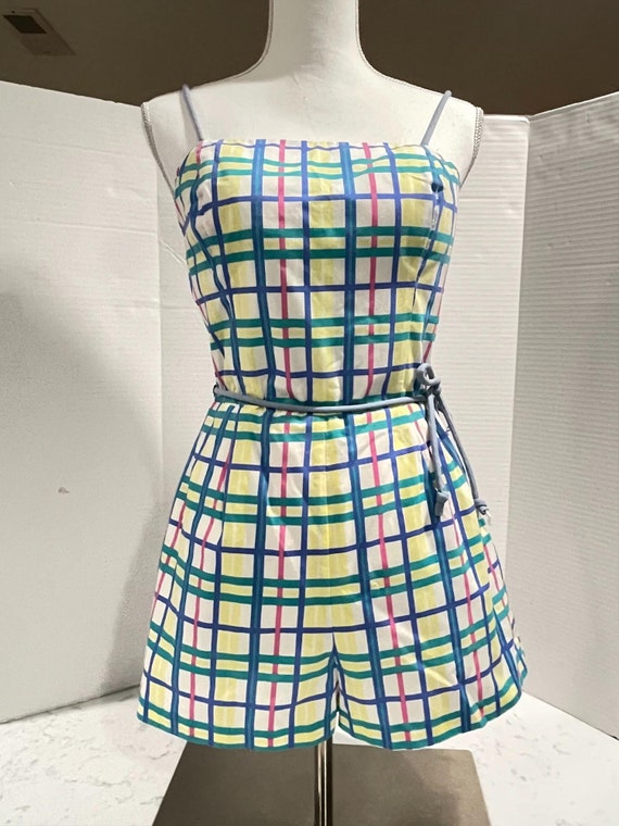 Vintage 1960’s Plaid Romper Playsuit