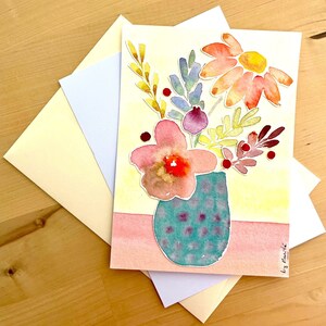 Carte peinte en aquarelle