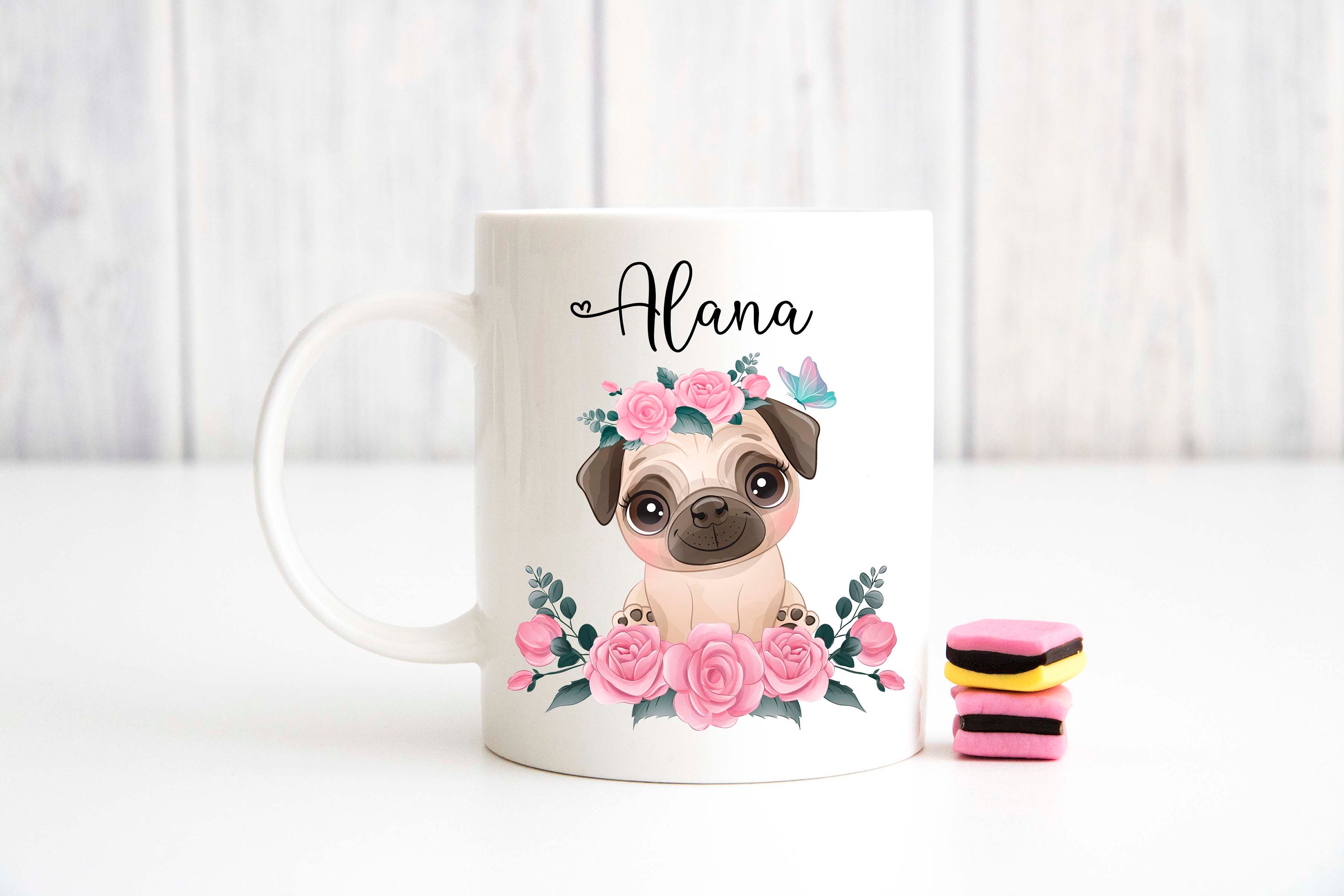 Kleine Mops und Rose Becher Mops Geschenke für Mädchen süße Etsy