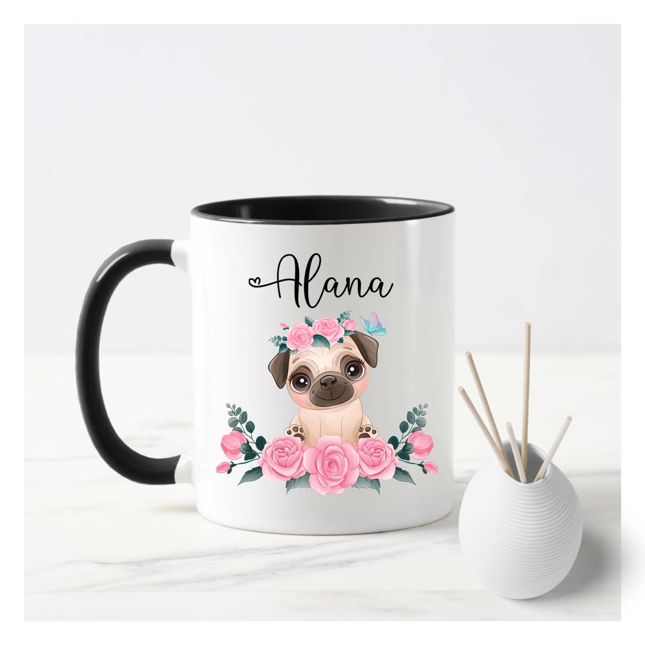 Kleine Mops und Rose Becher Mops Geschenke für Mädchen süße Etsy