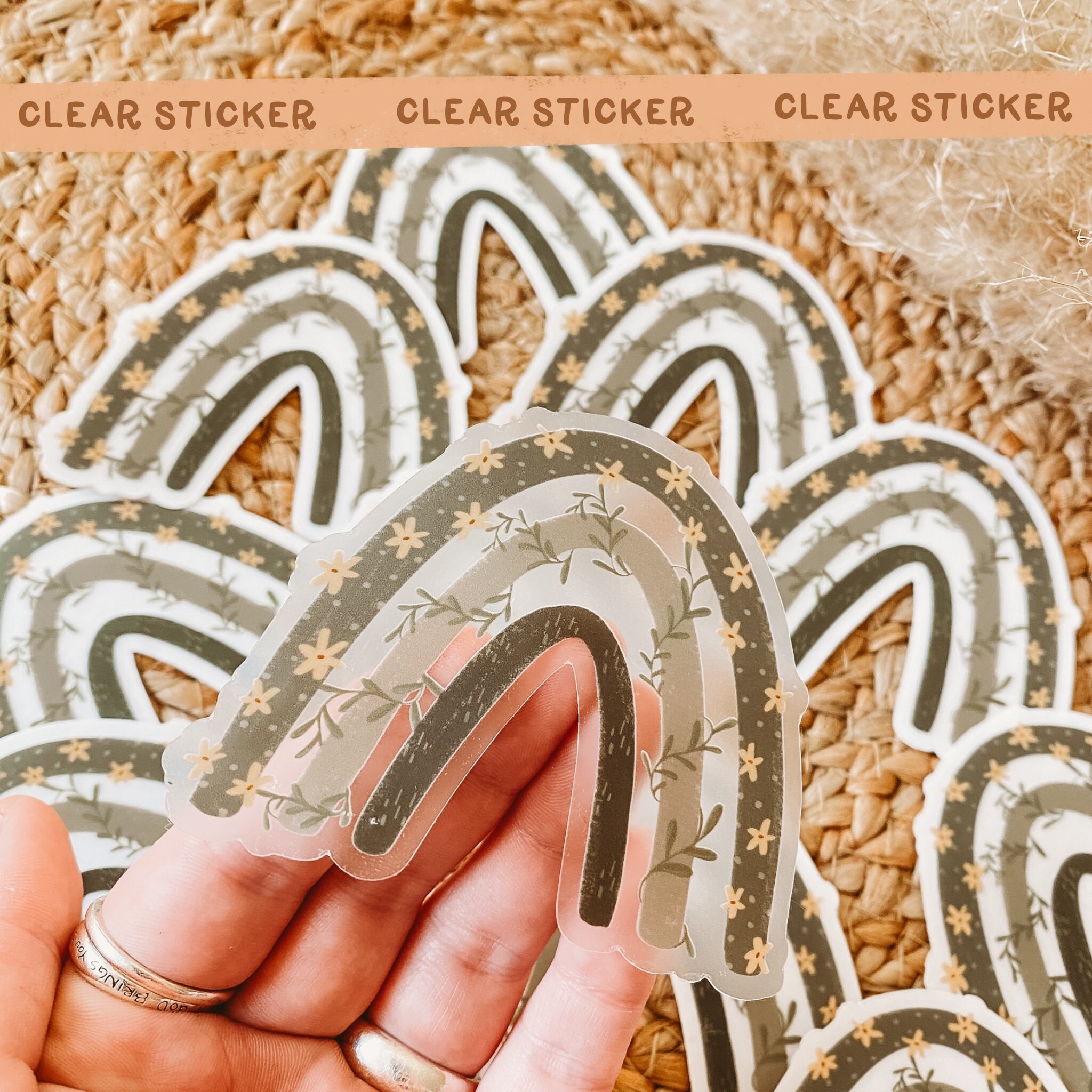 Floral Sage Rainbow Vinyl Sticker/Matte Resistente a la Etsy