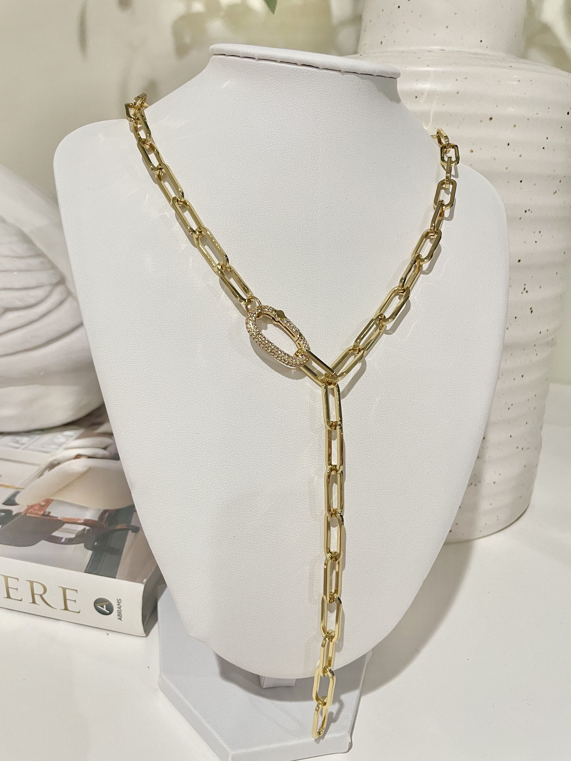 Chunky Paperclip Lariat Necklace, Statement Lariat, Link Chain Necklace, Gold Lariat, Statement Necklace, Y Necklace Chunky Paperclip Lariat Necklace, Statement Lariat, Link Chain Necklace, Gold Lariat, Statement Necklace, Y Necklace