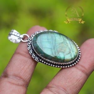 Labradorite Pendant 925 Sterling Silver Pendant Labradorite Gemstone Pendant Handmade Silver Jewelry Pendant Gift For Her