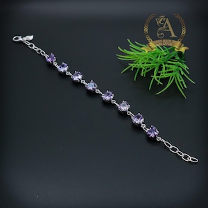 Tanzanite Bracelet: Handmade 925 Sterling Silver Gemstone Jewelry