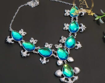 Collier En Argent 925 Et Onyx Vert - Neuf Avec étiquettes, Modèle C-AR-24