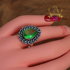 Peridot Ring 925 Sterling Silver Ring Peridot Gemstone Ring Handmade Silver Jewelry Ring Gift For Her RPR63