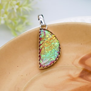 Pink Fire Opal Pendant: Handmade 925 Sterling Silver Jewelry