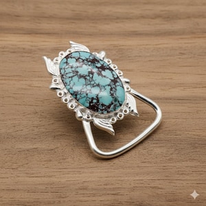 ハンドメイドターコイズ925スターリングシルバーベルトバックル