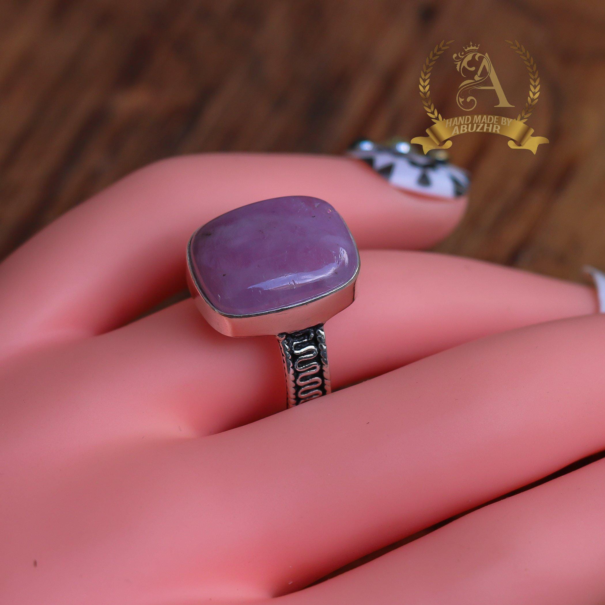 AJD Anello d'argento con Kunzite scintillante AJD Anello d'argento con Kunzite scintillante